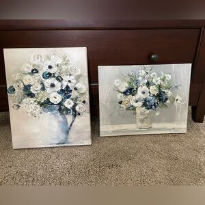Floral canvas prints.  Great condition.  Sold in set.